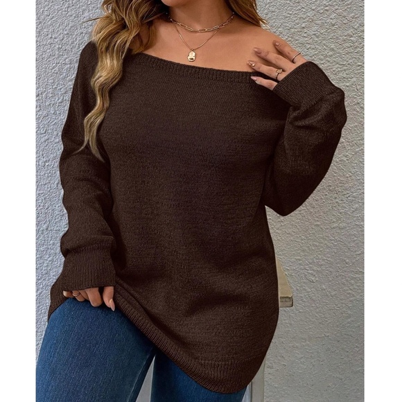 Plus Off Shoulder Sweater Top - Picture 5 of 9